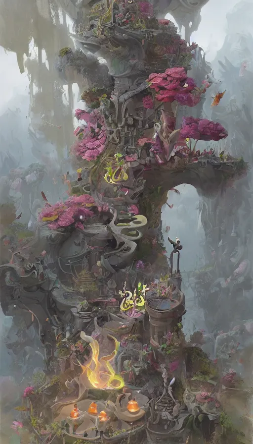 Image similar to life and death mixing together, by disney concept artists