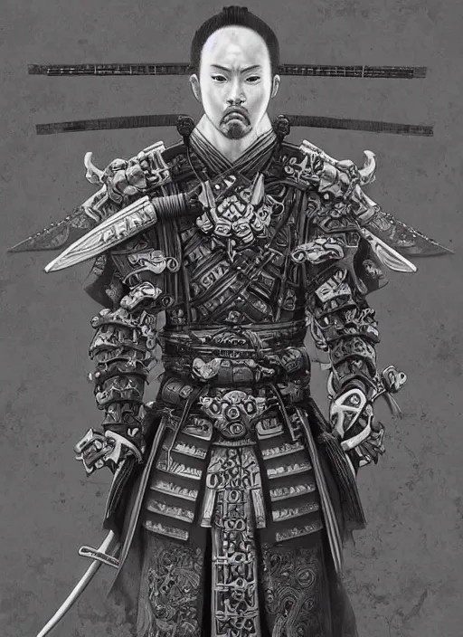 Image similar to digital _ painting _ of _ shinigami japanese samurai _ by _ filipe _ pagliuso _ and _ justin _ gerard _ symmetric _ fantasy _ highly _ detailed _ realistic _ intricate _ port