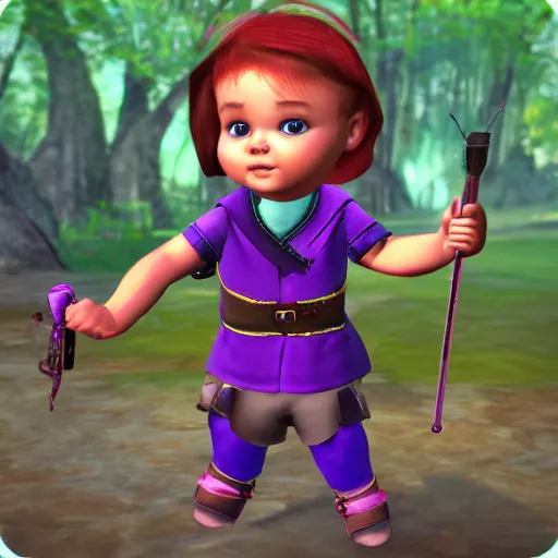 Prompt: artemis huntress toddler