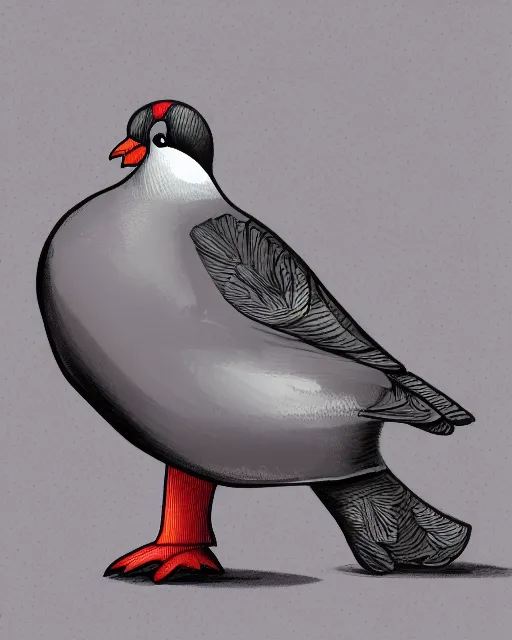 Image similar to pigeon mascot, digital art,