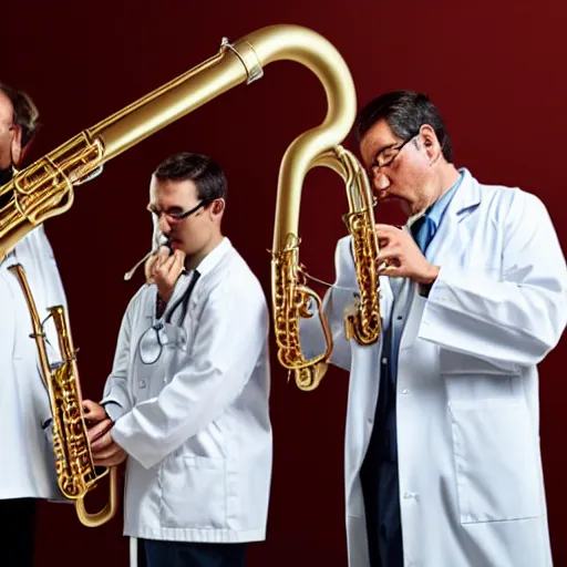 Image similar to doctors playing medical saxophones during an emergency