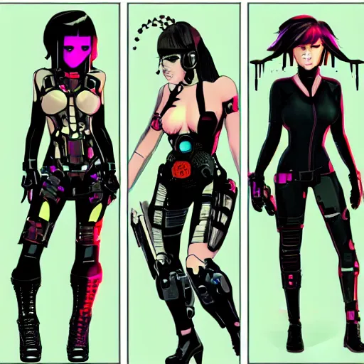 Prompt: oni,Black Widow, cyberpunk