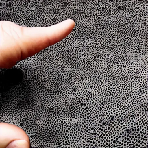 Image similar to a hand with thousands of holes in it