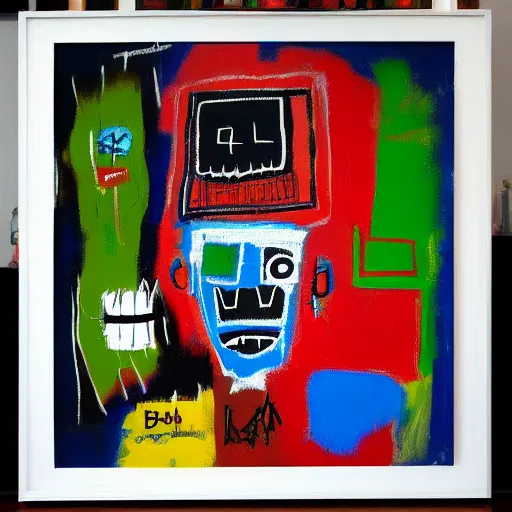 Image similar to abstract basquiat oil painting