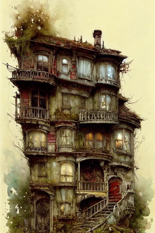 Image similar to (((((a multistory ramshackle fairytale house))))) by Jean-Baptiste Monge!!!!!!!!!!!!!!!!!!!!!!!!!!!