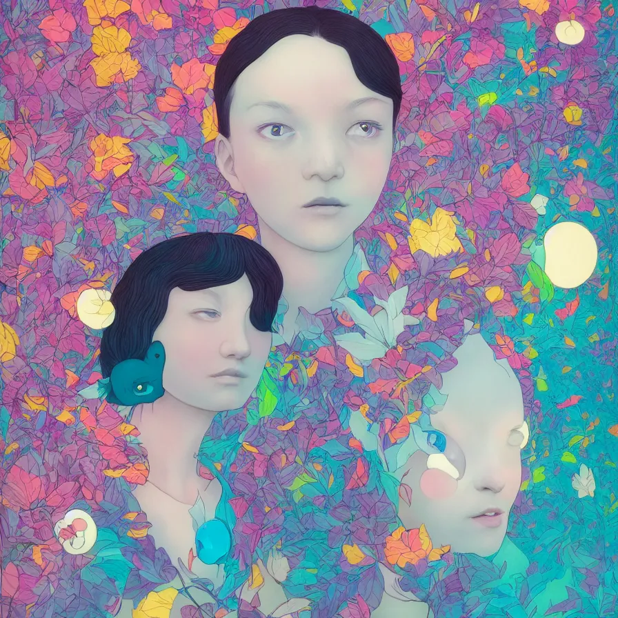 Prompt: portrait of a girl, beeple and james jean, chiho aoshima color scheme