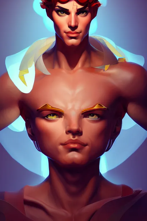 Image similar to the god hermes, portrait, sharp focus, digital art, concept art, award winning, post processed, dynamic lighting, trending on artstation, by emylie boivin and rossdraws