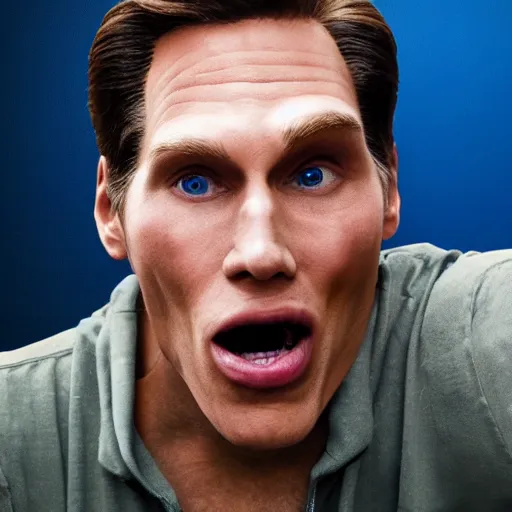 Image similar to Live Action Still of Jerma in Weekend at Bernie's, real life, hyperrealistic, ultra realistic, realistic, highly detailed, epic, HD quality, 8k resolution, body and headshot, film still