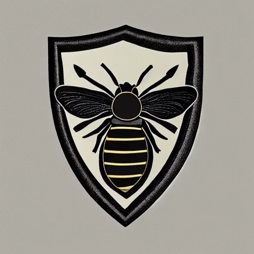 Prompt: family crest of a bee stone trending-n 4