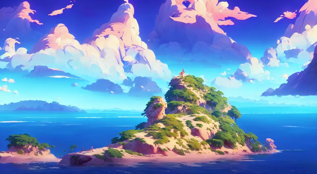 Image similar to beautiful summer island, in marble incrusted of legends heartstone official fanart behance hd by Jesper Ejsing, by RHADS, Makoto Shinkai and Lois van baarle, ilya kuvshinov, rossdraws global illumination