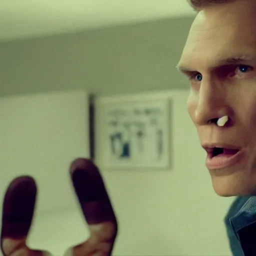 Image similar to Live Action Still of Jerma in Rudy (film), real life, hyperrealistic, ultra realistic, realistic, highly detailed, epic, HD quality, 8k resolution, body and headshot, film still