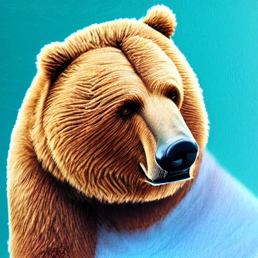 Image similar to guru the bear, photorealistic