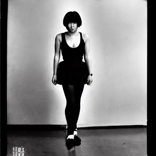 Prompt: motoko kusanagi, a full body portrait by robert Doisneau