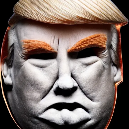 Prompt: photo pumpkin carving of donald trump face, 8 0 0 t, 3 5 mm, full - hd