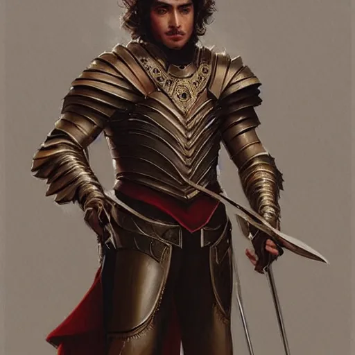 Image similar to renaissance peruvian prince, riccardo scamarcio, art by artgerm and greg rutkowski and magali villeneuve, intricate renaissance armor, portrait, highly detailed, digital painting, trending on artstation, concept art, sharp focus, illustration