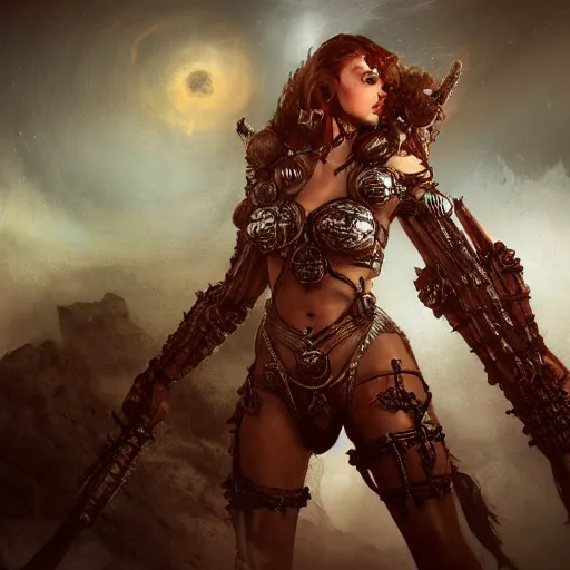 Prompt: a princess of mars, intricate detail, royo, klimt, miro, vallejo, frazetta, giger, whealan, hd, unreal engine,