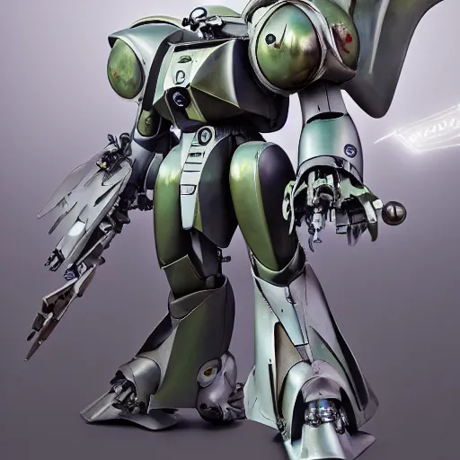 Image similar to angelic combat mecha with insectoid armored exoskeleton, detailed sci - fi backgrounds, gouf, zaku, z'gok. 8 k hd resolution, bandai box art, star wars, makoto kobayashi, frank gehry, chihuly, realistic, art station