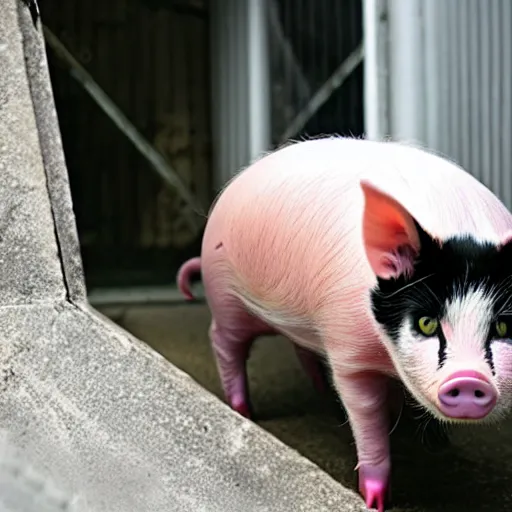 Image similar to a pig - cat - hybrid, animal photography