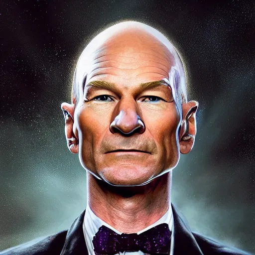 Prompt: hyperrealistic mixed media high resolution painting of Neil Patrick Harris Patrick Stewart, stunning 3d render inspired art by István Sándorfi and Greg Rutkowski and Unreal Engine, perfect facial symmetry, dim volumetric lighting, 8k octane beautifully detailed render, full body shot, post-processing, extremely hyper-detailed, intricate, epic composition, highly detailed attributes, highly detailed atmosphere, cinematic lighting, masterpiece, trending on artstation, very very detailed, masterpiece, stunning, flawless completion, lifelike texture, perfection,