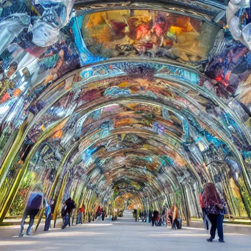 Prompt: hall of mirrors, outdoor art installation, colour hd photography