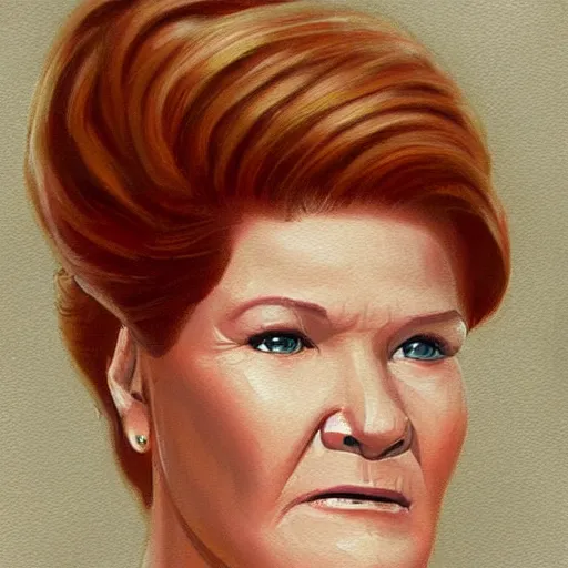 Image similar to captain janeway from star trek voyager. realistic concept art painting.