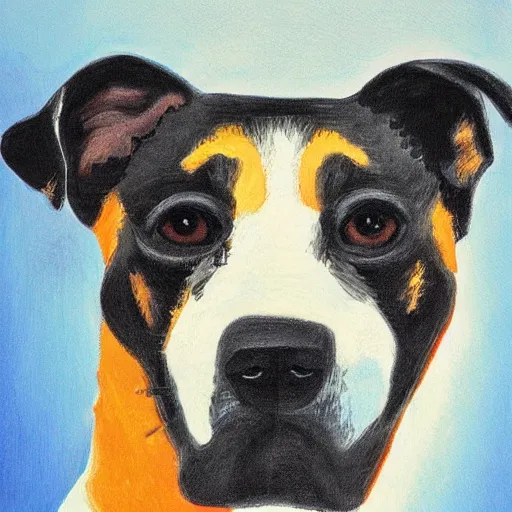 Image similar to Portrait of dog, fine art, made by John emms