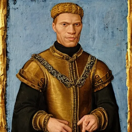 Image similar to A 15th century medieval renaissance oil painting of Jerma985, portrait of Jerma985, grainy, realistic, very realistic, hyperrealistic, highly detailed, very detailed, extremely detailed, very neat, very epic, very cool, detailed, trending on artstation