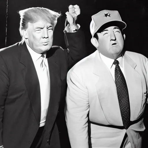 Image similar to Abbott and Costello meet Trump