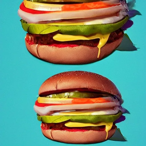 Image similar to kevin bacon face wrapped inside a cheeseburger