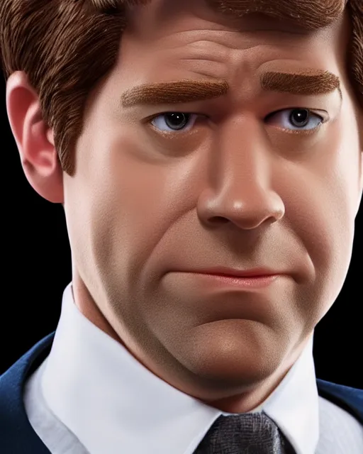 Image similar to jim halpert as a muppet. highly detailed felt. hyper real photo. 4 k.