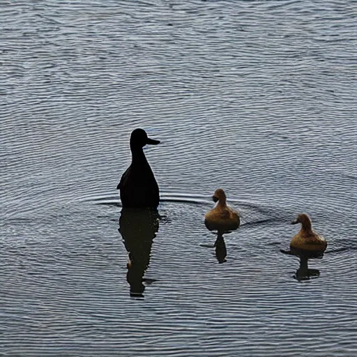 Prompt: a man made of ducks