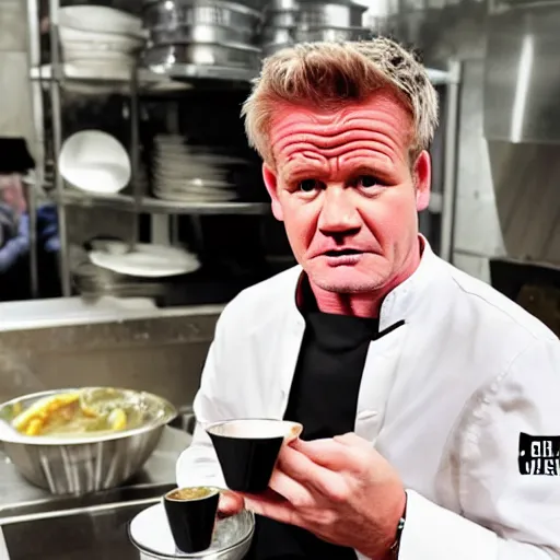 Image similar to < photo hd trending > gordon ramsey upset about being served boiled rocks < photo >