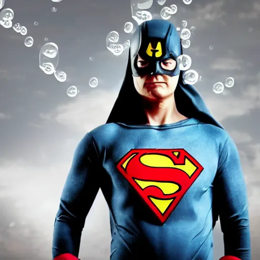 Image similar to a superhero with bubble powers