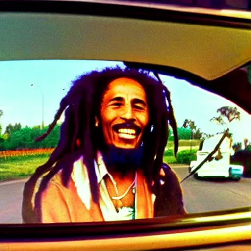 Prompt: ‘dashcam footage of Bob Marley king hitting a driver’