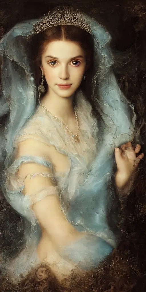 Image similar to portrait of a beautiful princess made of water