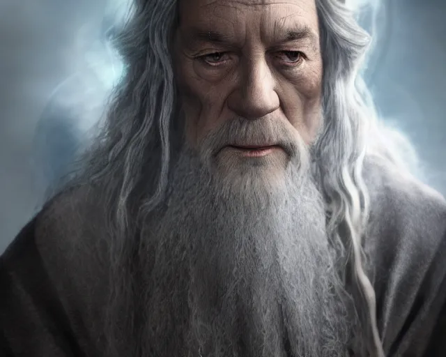 Image similar to jesus christ as gandalf the gray, character art, by various concept artists, redshift render, hyperrealistic face, photorealistic render