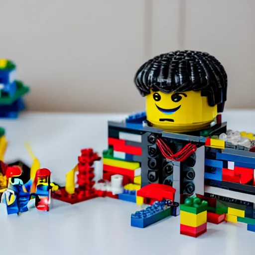 Image similar to A lego set, f/1.4, 90mm