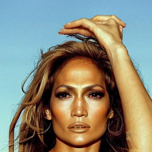 Image similar to “ jennifer lopez retro minimalist portrait by jean giraud, moebius starwatcher comic, sharp, smooth face, 8 k ”