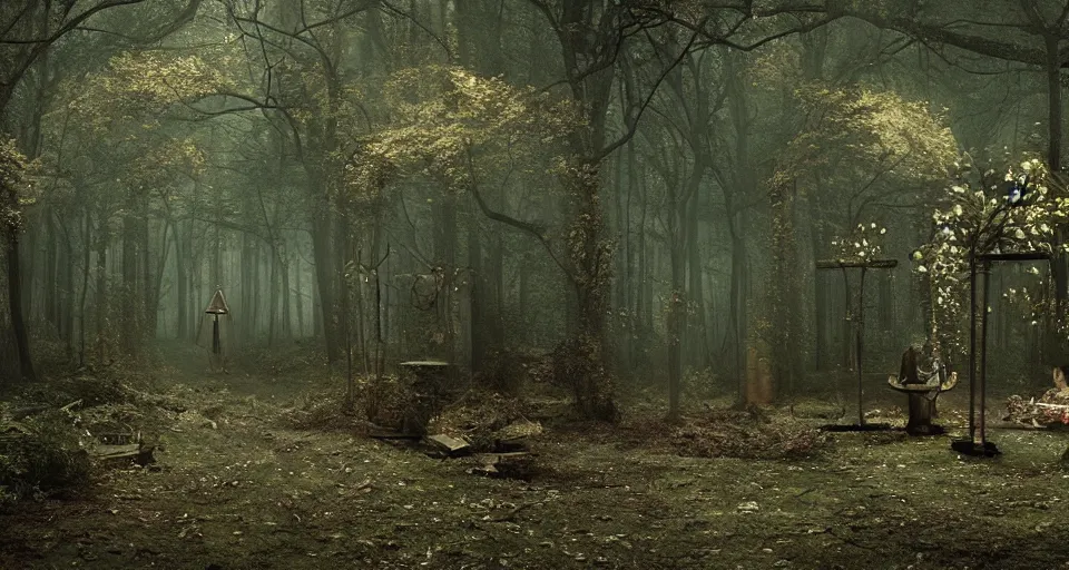 Prompt: Enchanted and magic forest, by gregory crewdson