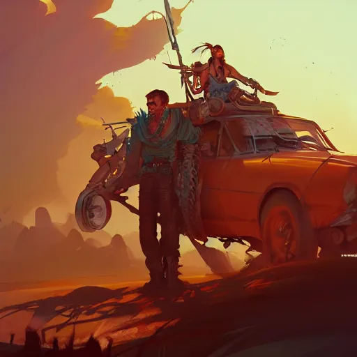 Image similar to hero world mad max fury road, behance hd by jesper ejsing, by rhads, makoto shinkai and lois van baarle, ilya kuvshinov, rossdraws global illumination