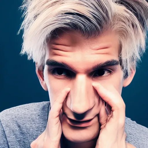 Image similar to xqc, big long nose, underbite