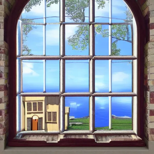 Image similar to 3D windows game from the 19th century