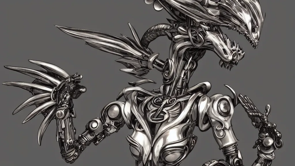 Image similar to close-up bust shot of a cute beautiful anthropomorphic robot female dragon doing an elegant pose, has a head with two eyes, a sleek yet elegant design of metal plating, with two big epic wings behind her, two arms with one hand on her hip, the background is of the beach at night; HD digital art, artstation, deviantart, furaffinity, high quality detail