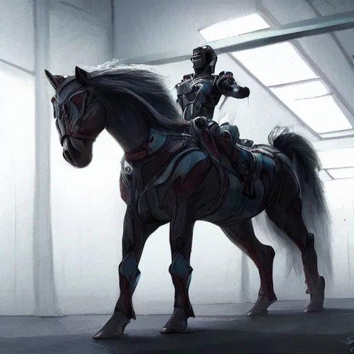 Image similar to an enormously muscular anthro horse experimental supersoldier in a research facility wearing a skintight body armor with chemical injectors, long white mane, equine, anthro art, furaffinity, highly detailed, digital painting, artstation, concept art, illustration, art by artgerm, greg rutkowski, ruan jia