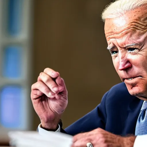 Prompt: joe biden thinking really deeply while math equations are flying around