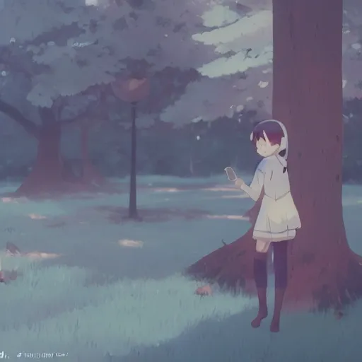 Prompt: a cute anime girl cinematic environment by Atey Ghailan