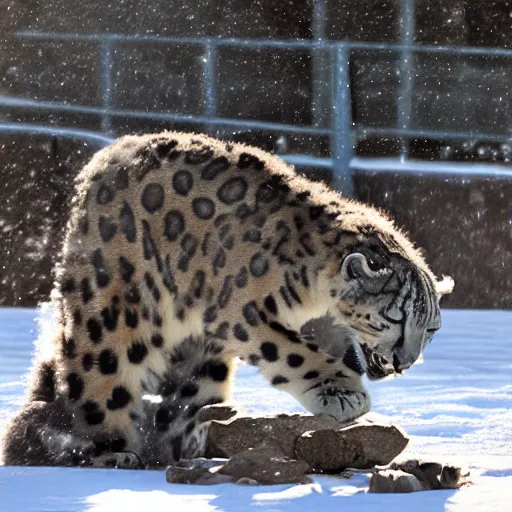 Image similar to Snow leopard vaping and doing vape tricks, iPhone photo