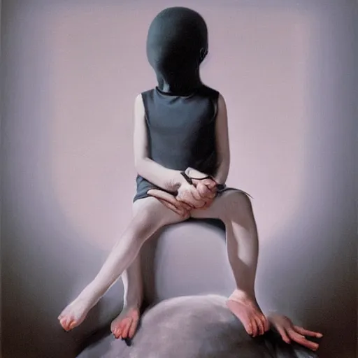 Image similar to a painting by Gottfried Helnwein