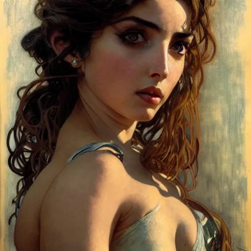 Image similar to half length portrait of ana de armas as a beautiful female human thief, royo, klimt, miro, vallejo, frazetta, alphonse mucha, greg rutkowski, whealan