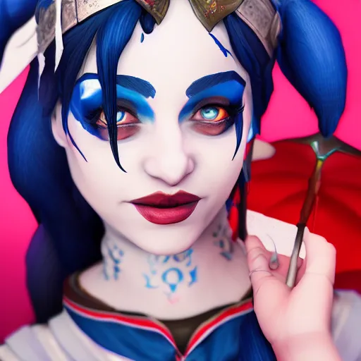 Image similar to Jester from Critical Role, 4k, digital art, trending on artstation, trending on cgsociety